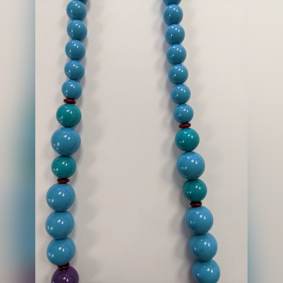 VTG. VIBRANT BEADED NECKLACE - Picture 2 of 12